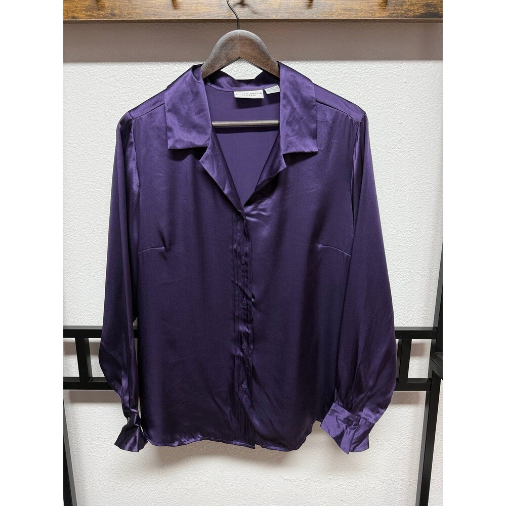 Vintage Jaclyn smith purple classic 18W long sleeve silk blouse